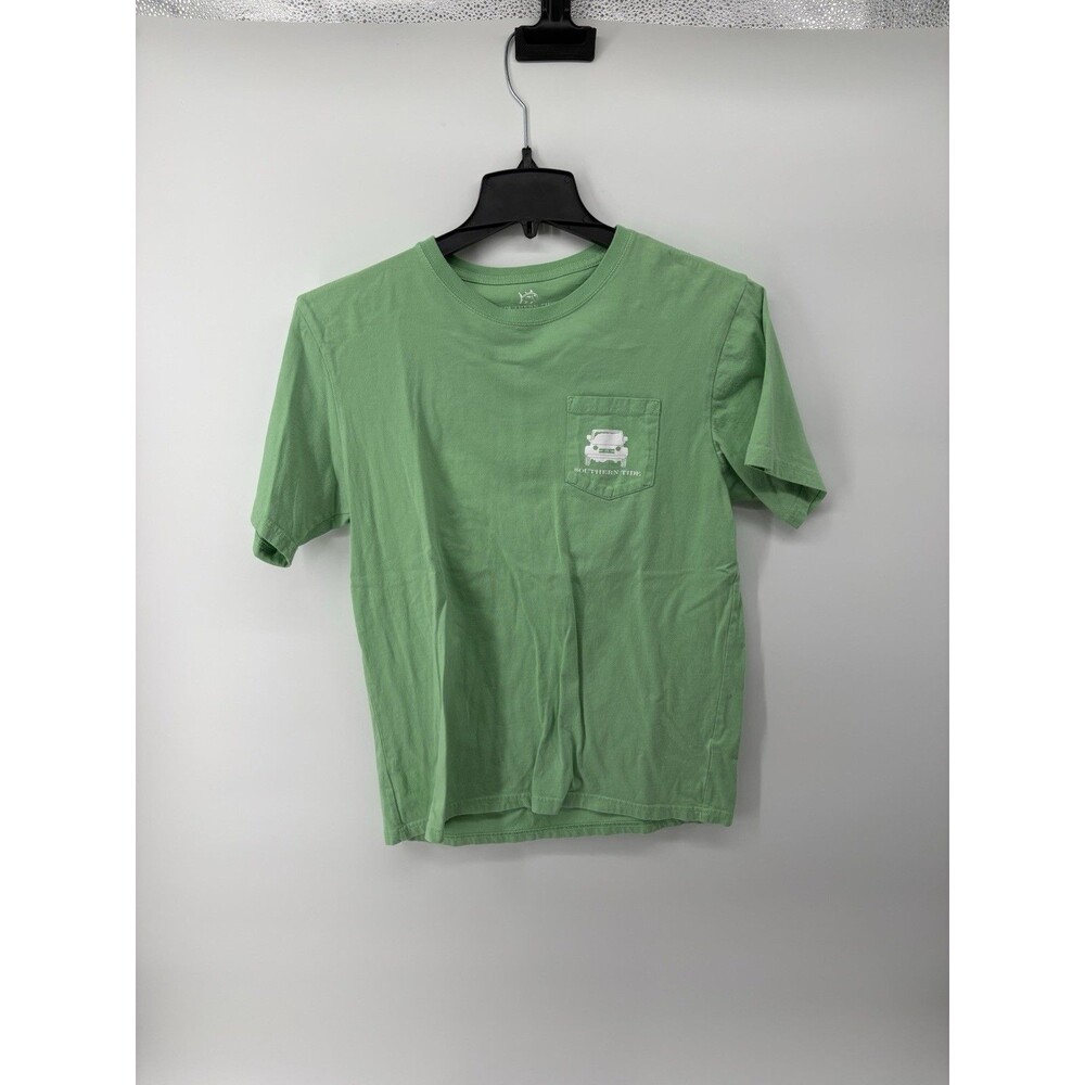 Southern Tide Men’s Green Sunset Bridge Graphic Short Sleeve T-Shirt Size Medium